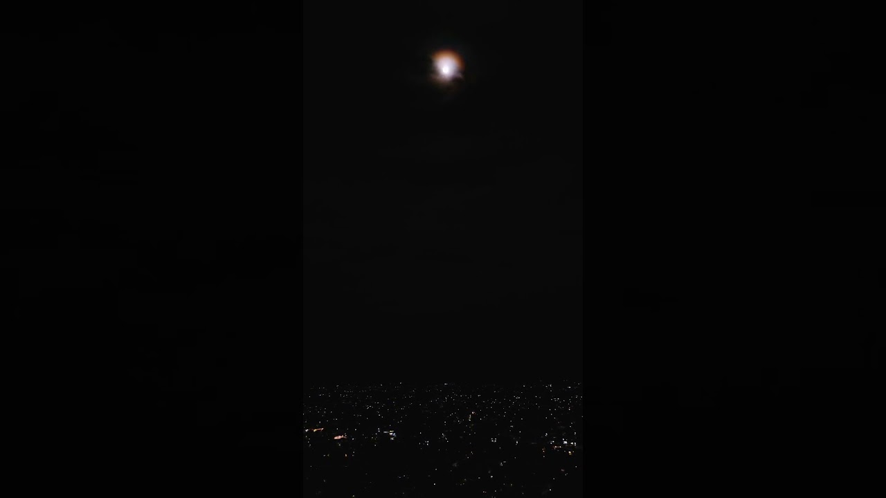 4K Drone Beautiful Moon Over Quezon City | Philippines