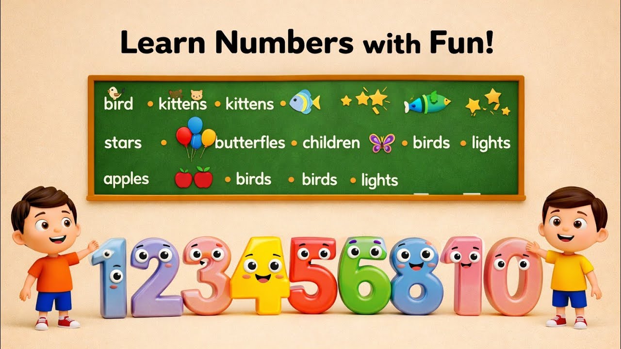 Learn Numbers 1 to 10 | Cute Disney Style Poem for Kids