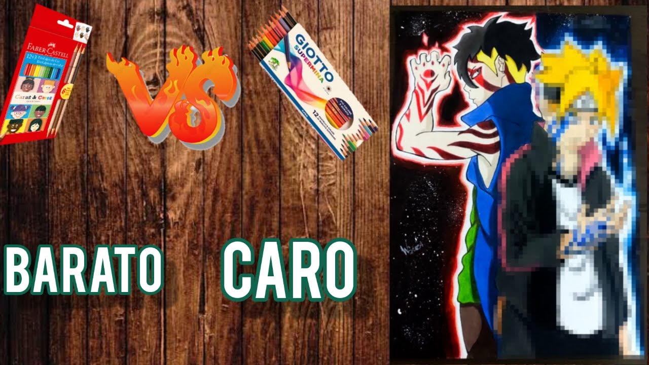 Barato vs Caro! Faber Castell Caras e Cores vs Giotto Supermina - Kawaki & Boruto