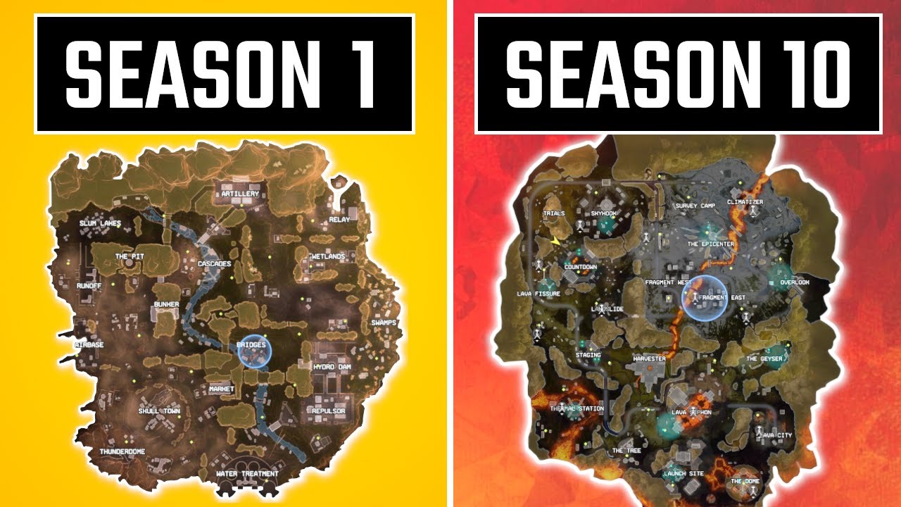 Evolution Of The Entire Apex Legends Map (Season 1-Season 10)