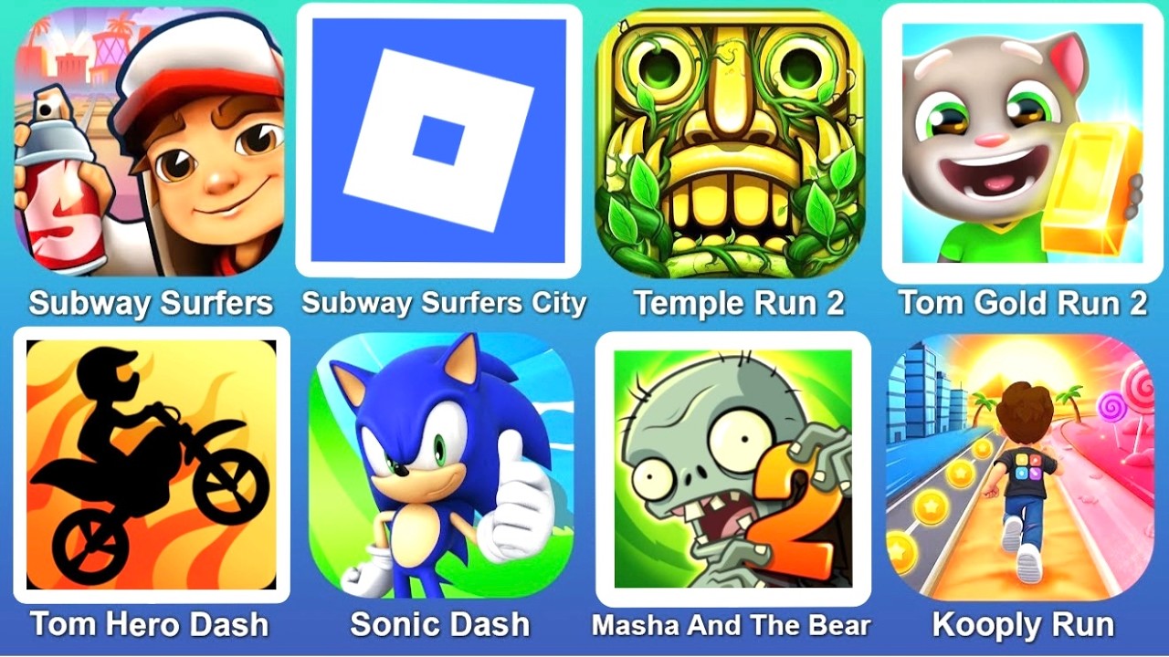 Subway Surf, temporary run, Tom Gold, sonic, plant vs zombie, Tom daw