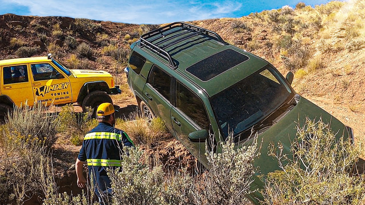 New Toyota 4Runner in a Ditch