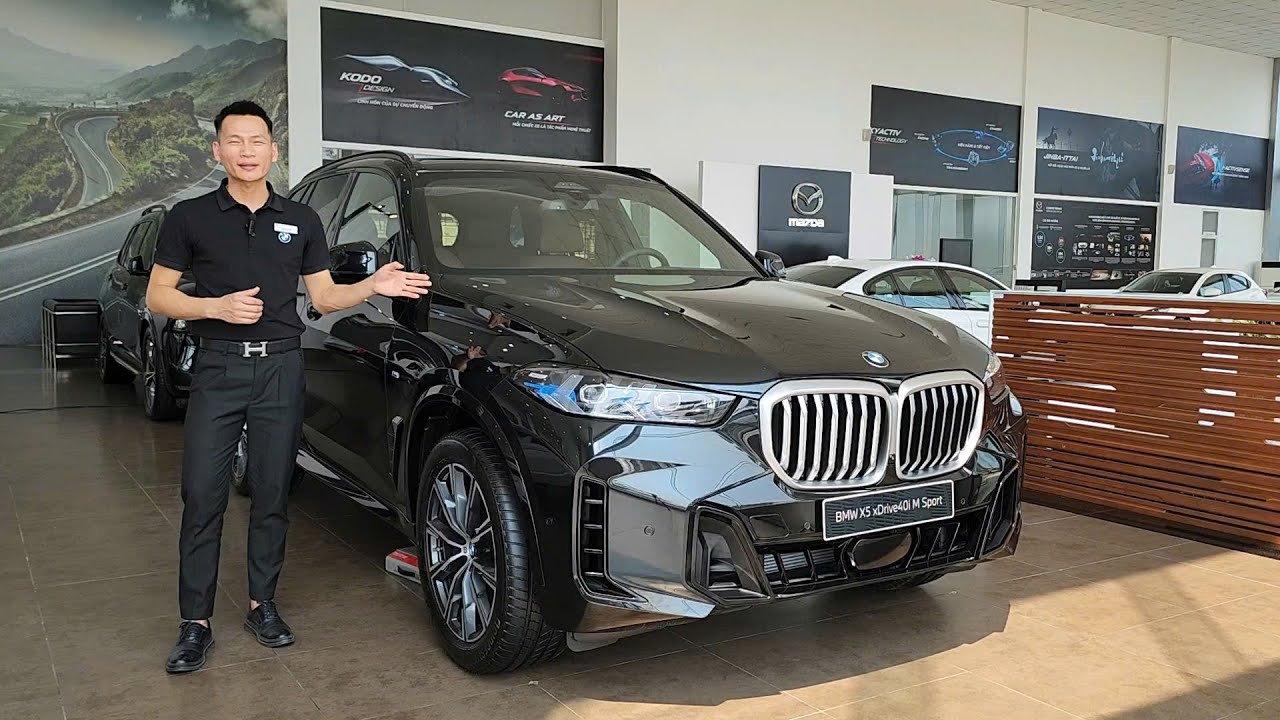 Chi tiết BMW X5 XDrive 40i MSport 2025 màu Black Sapphire,  nội thất Sensafin Coffee .