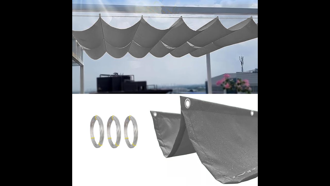 Retractable Wave Sun Shade Sail Installation Method(Custom sizes available)