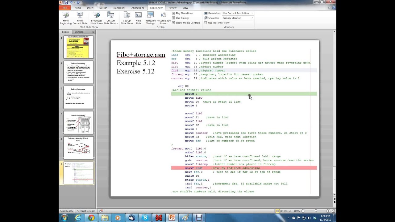 PIC16 Microcontrollers, Unit 37, Ch. 5.12; Indirect Addressing in Assembly