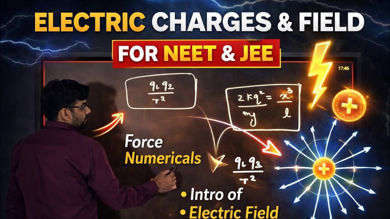 Electric Charges Lec 5 || Electric Force Numericals || Intro of Electric field
