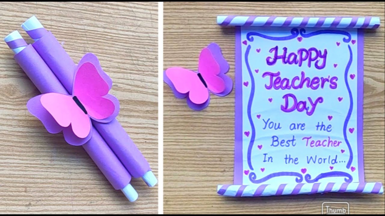 easy teachers day card idea from paper | teacher's day greeting card| last minute teachers day card