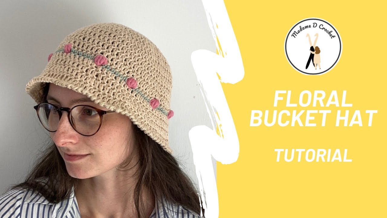 BUCKET HAT - Crochet tutorial for an elegant floral bucket hat 🧶
