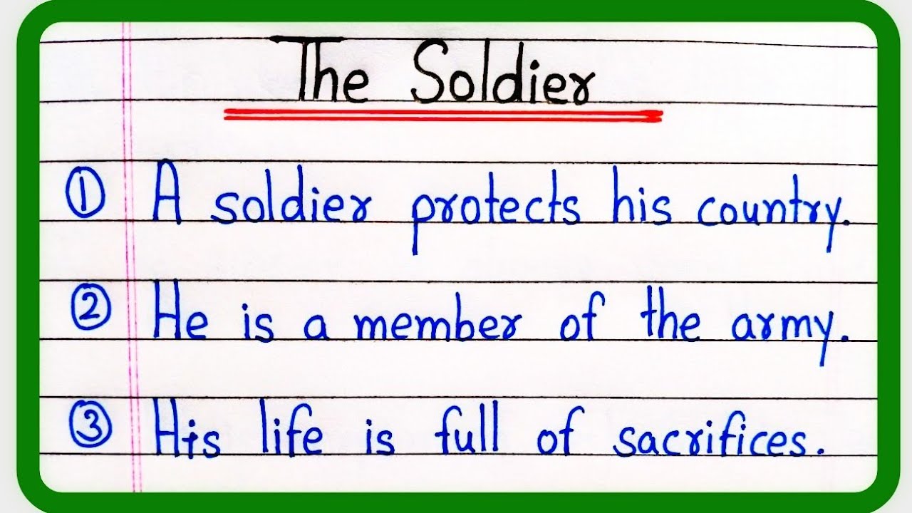 Essay on the soldier 10 lines | The soldier 10 lines essay in English | 10 lines on the soldier