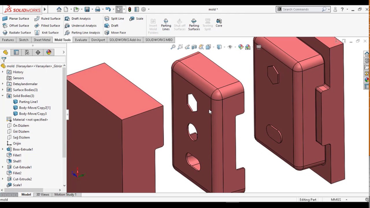 51-  Mold Tools -  Kalıp Araçları - Mold Design - Solidworks Kalıp Tasarımı www.ankaracadcam.com
