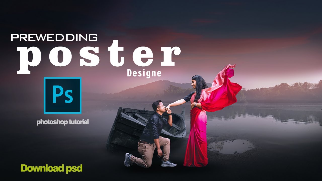 how to edit pre wedding photos in Photoshop | make pre wedding photo poster | pre wedding photo edit