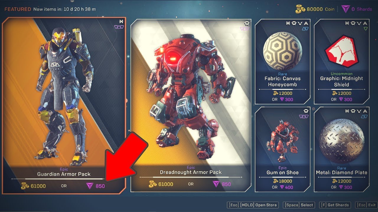 Anthem Microtransactions: ALL Prices Revealed! (Store MTX Armor Packs, Skins & Crafting Materials)