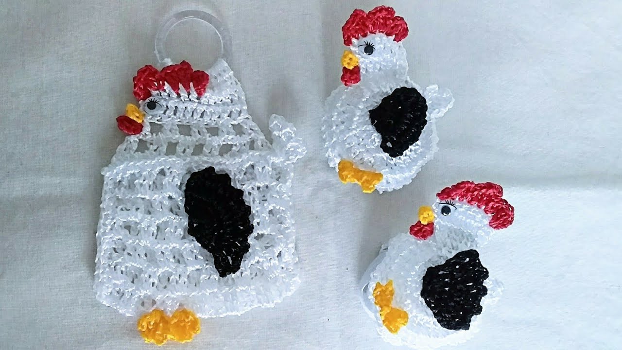 PORTA FÓSFORO OU ESQUEIRO DE CROCHÊ GALINHA 🐓🐓