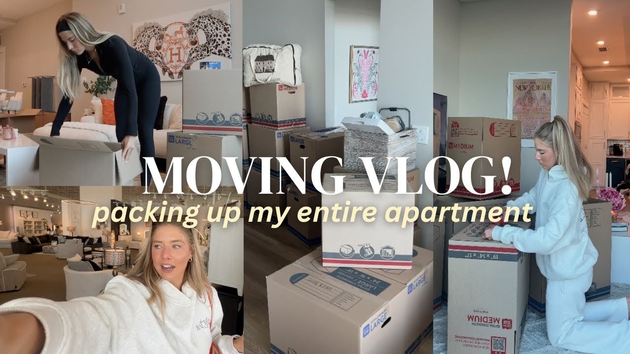 MOVING VLOG! (where i'm moving & why, packing  up my ENTIRE apartment + furniture shopping!)