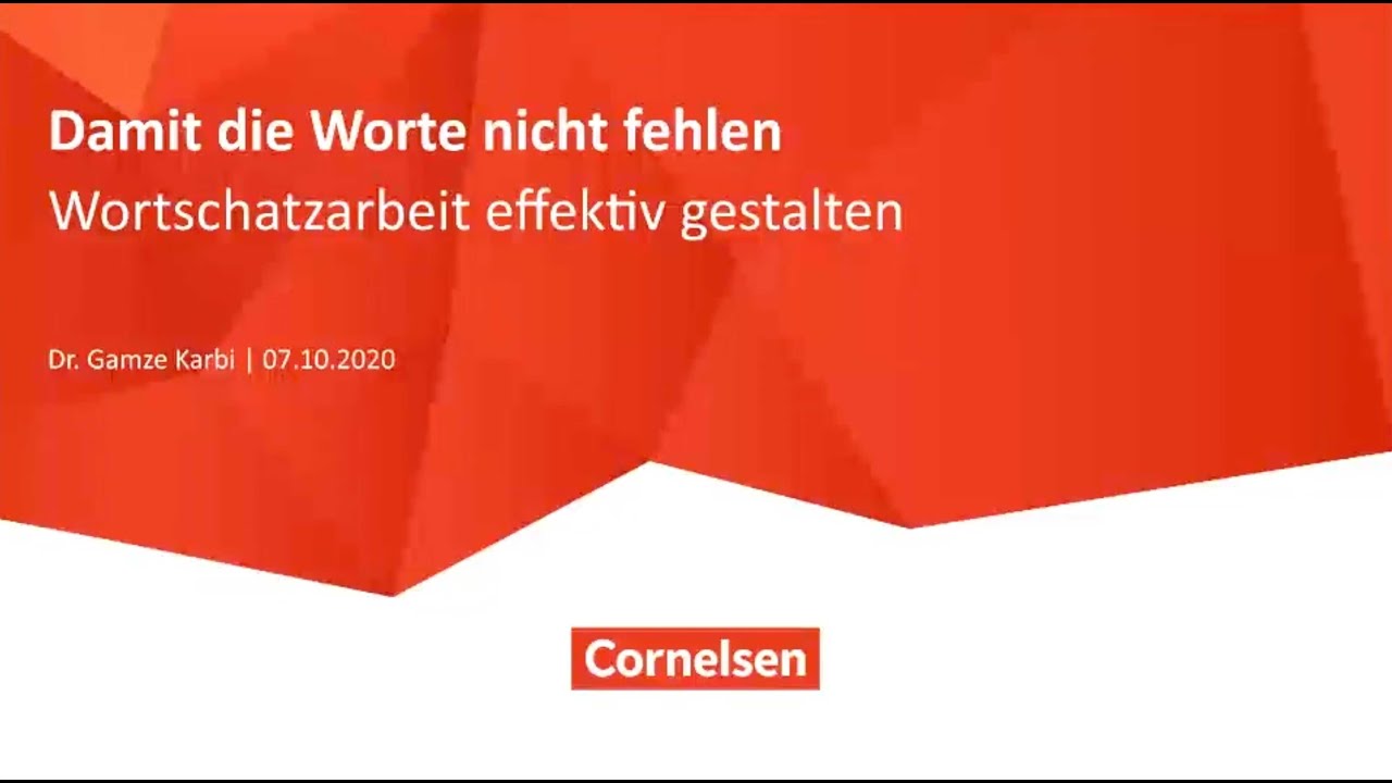 Webinar 10/20 | DaF | Wortschatzarbeit effektiv gestalten