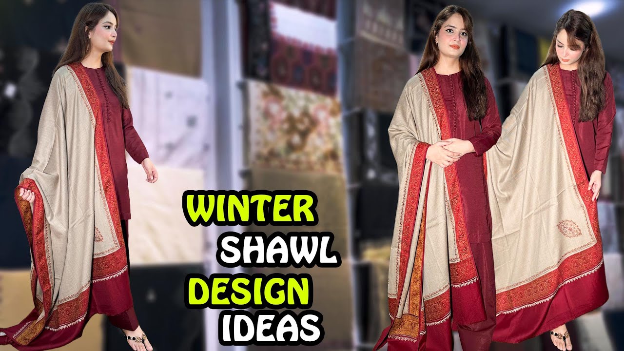 Farshi Shalwar Kameez Winter Shawl Dress Design Ideas - Pashmina  Karndi Wool Shawal Design