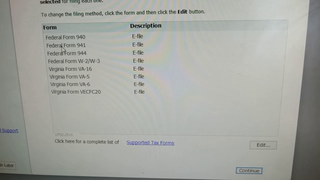 Efile Quickbooks Get 10 digit IRS PIN 941 Schedule B e-file Quarterly tax form