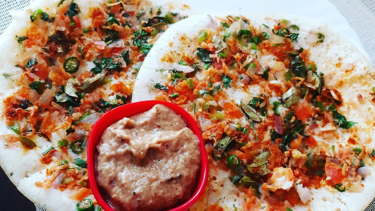 Mix Veg Uttapam and Onion Chutney Recipe | Easy Uttapam Recipe