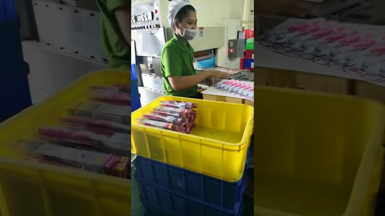 HANSWELD Toothbrush packing machine in Customer factory