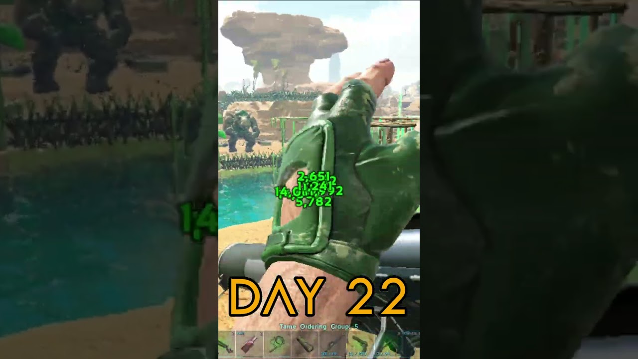 Day 22 pt6 - ARK 100 Days Scorched Earth with NPC Tribes! - ARK 