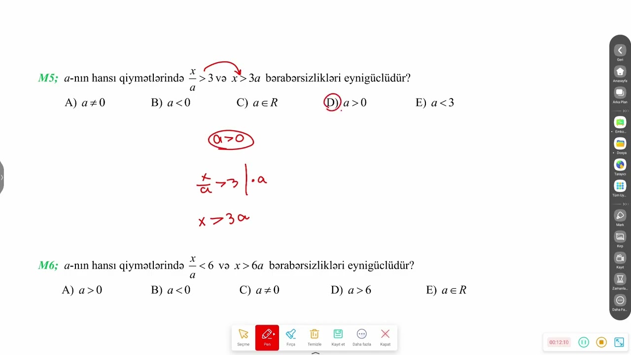 Bərabərsizliklər 1 ci hissə mövzu izahı