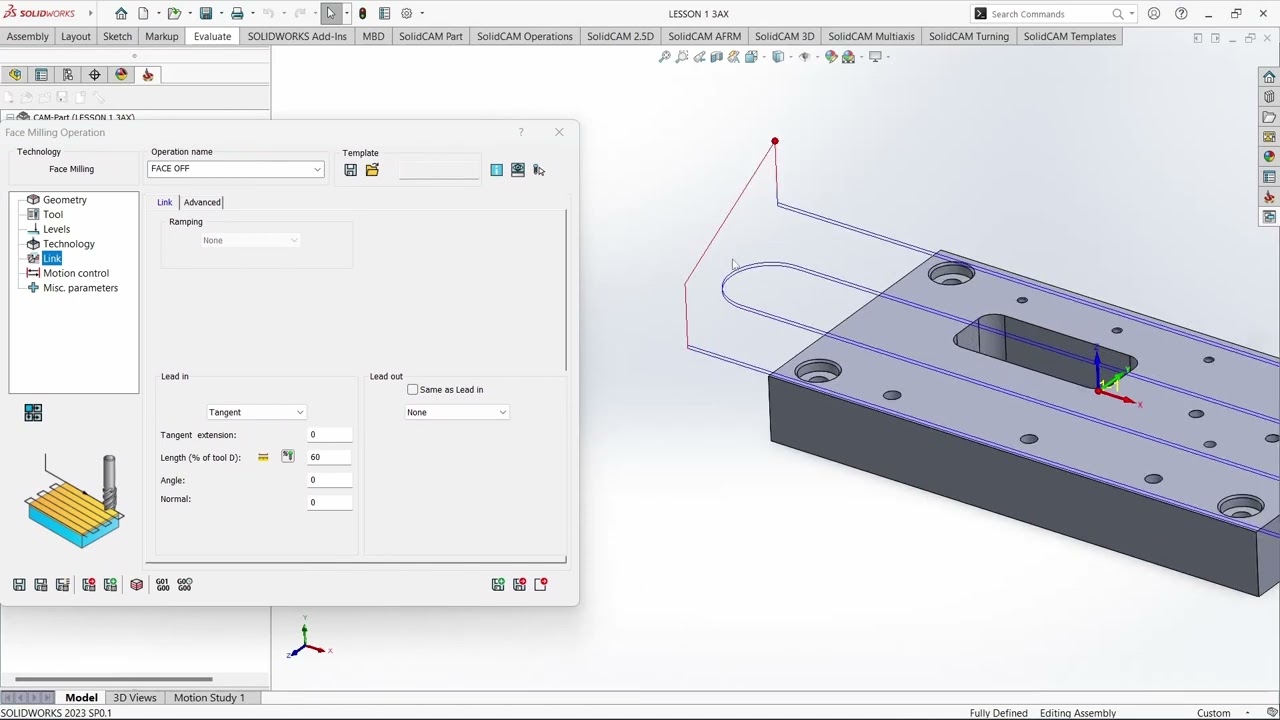 SOLIDCAM LESSON 1, 3AX PROGRAM FOR CNC MACHINE.