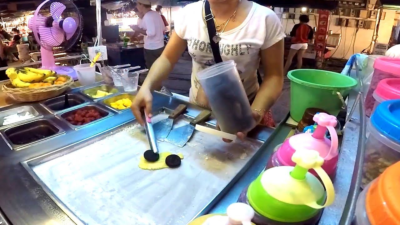 Ice Cream Rolls | The Original Thai Street Food Dessert / Fried Ice Cream instant rolled in Thailand