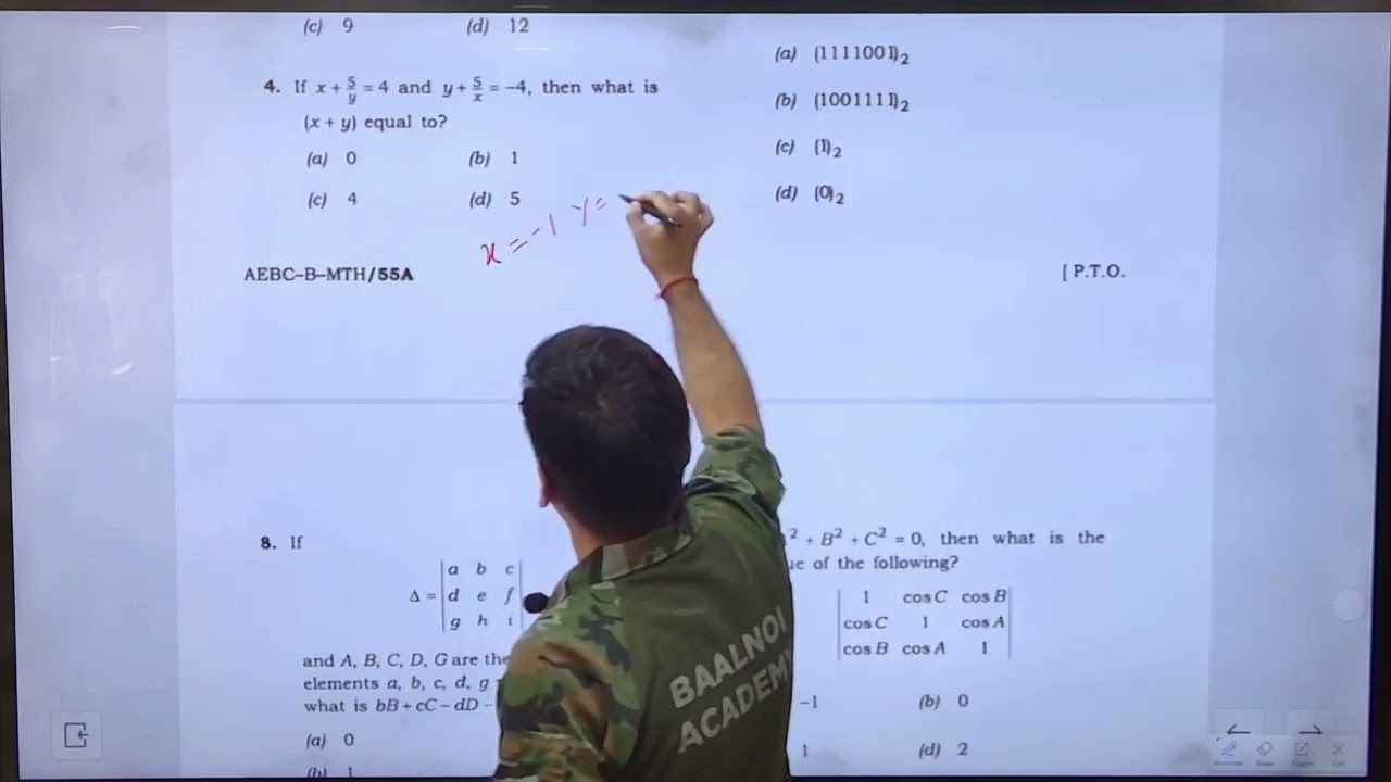 Maths PYQ Maths Pt 1 NDA & NA I 2025 Written Exam