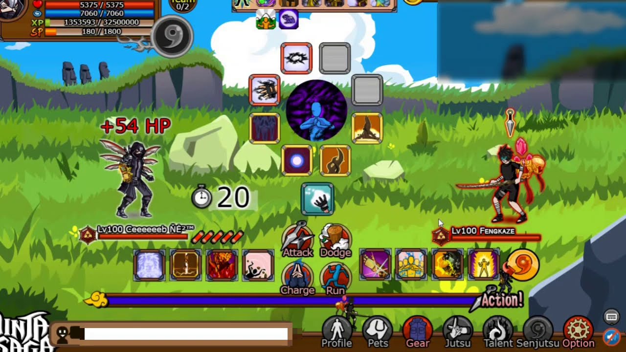 Ninja Saga PVP 2020 IS Tanker vs Pro 8ex Damage Dealer
