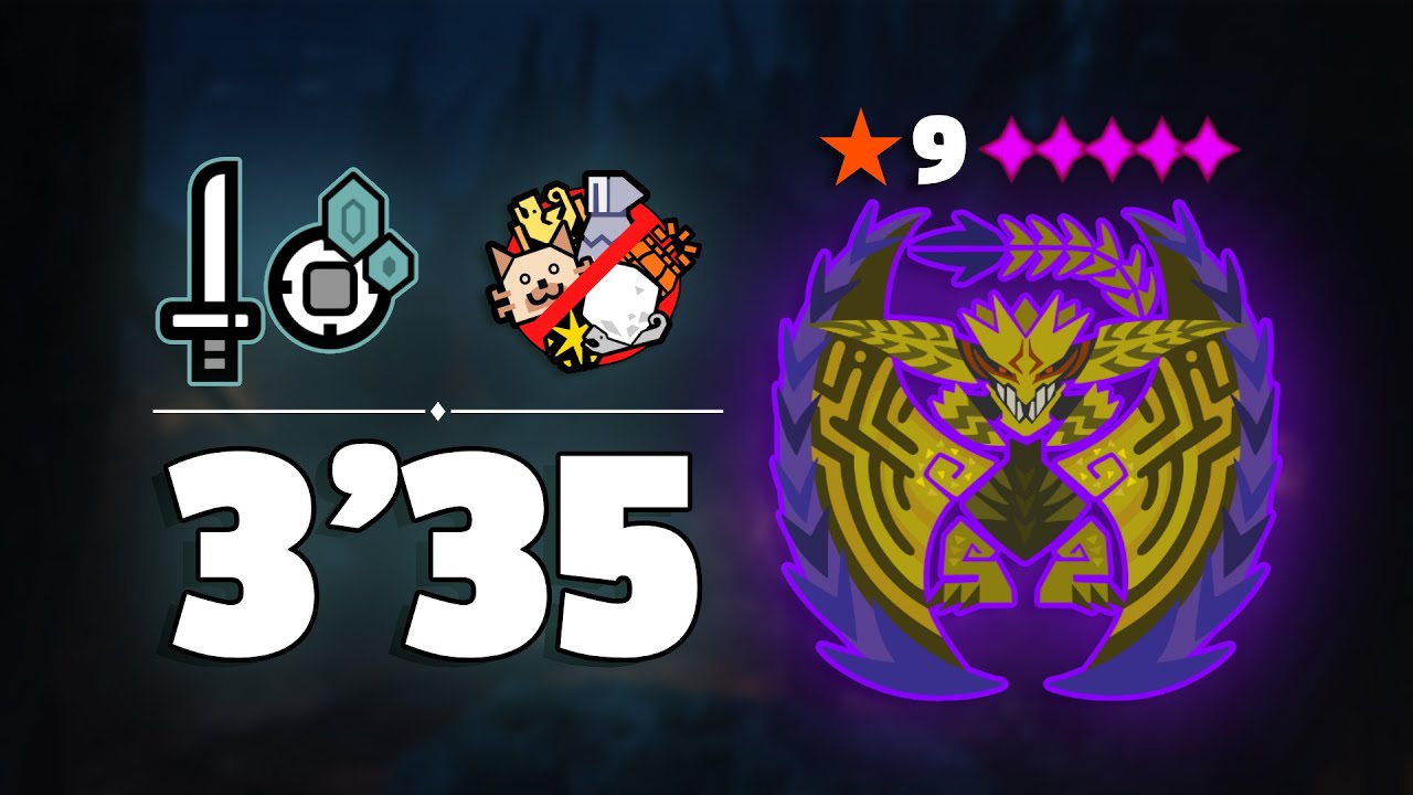 Sword & Shield vs. 9★ 5✦ Tempered Rey Dau 3'35 | TA Wiki Rules (No cat/tools/mantle) |【MHWilds】