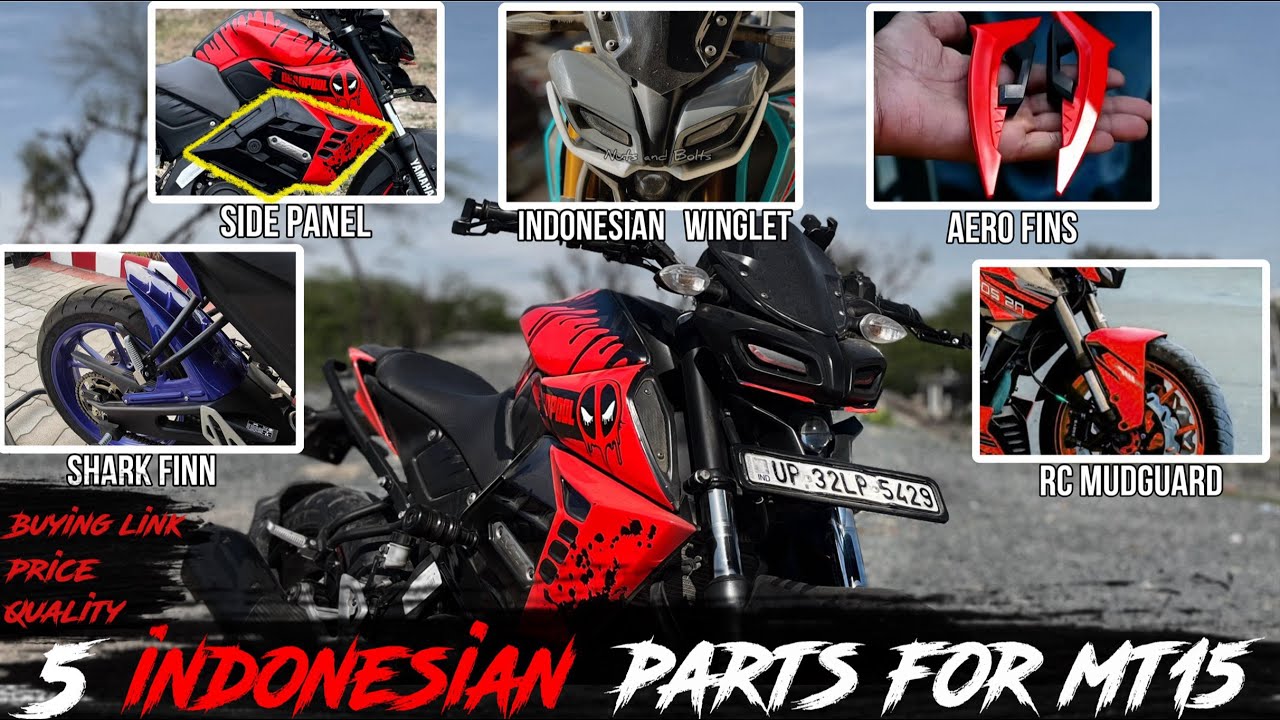 Mt15 indonesian accessories 🔥mt15 side panel,indonesian winglet,shark fin,ktm mudguard installation