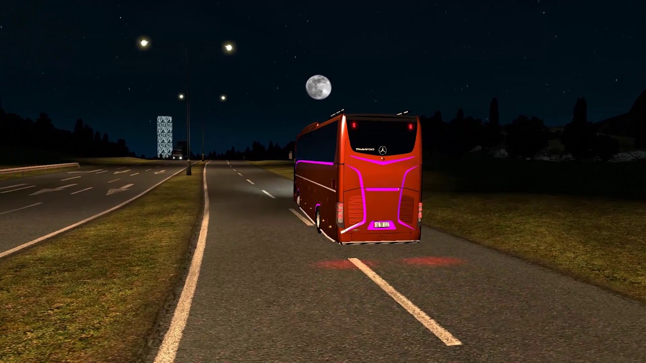 Euro Truck Simulator 2 Bus trip to Marseille with MB Travego 2016 Euro 6