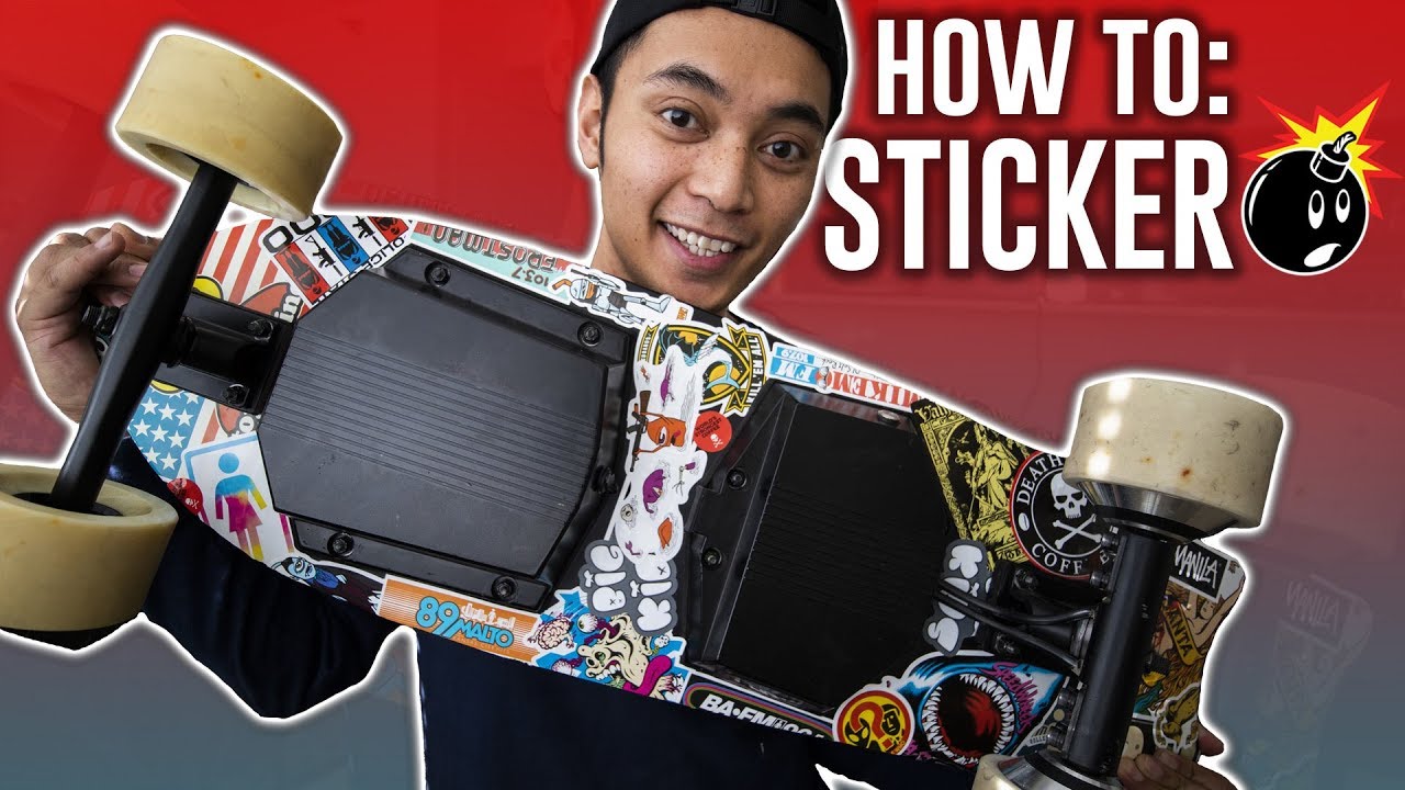 DIY Electric Skateboard STICKERBOMB!