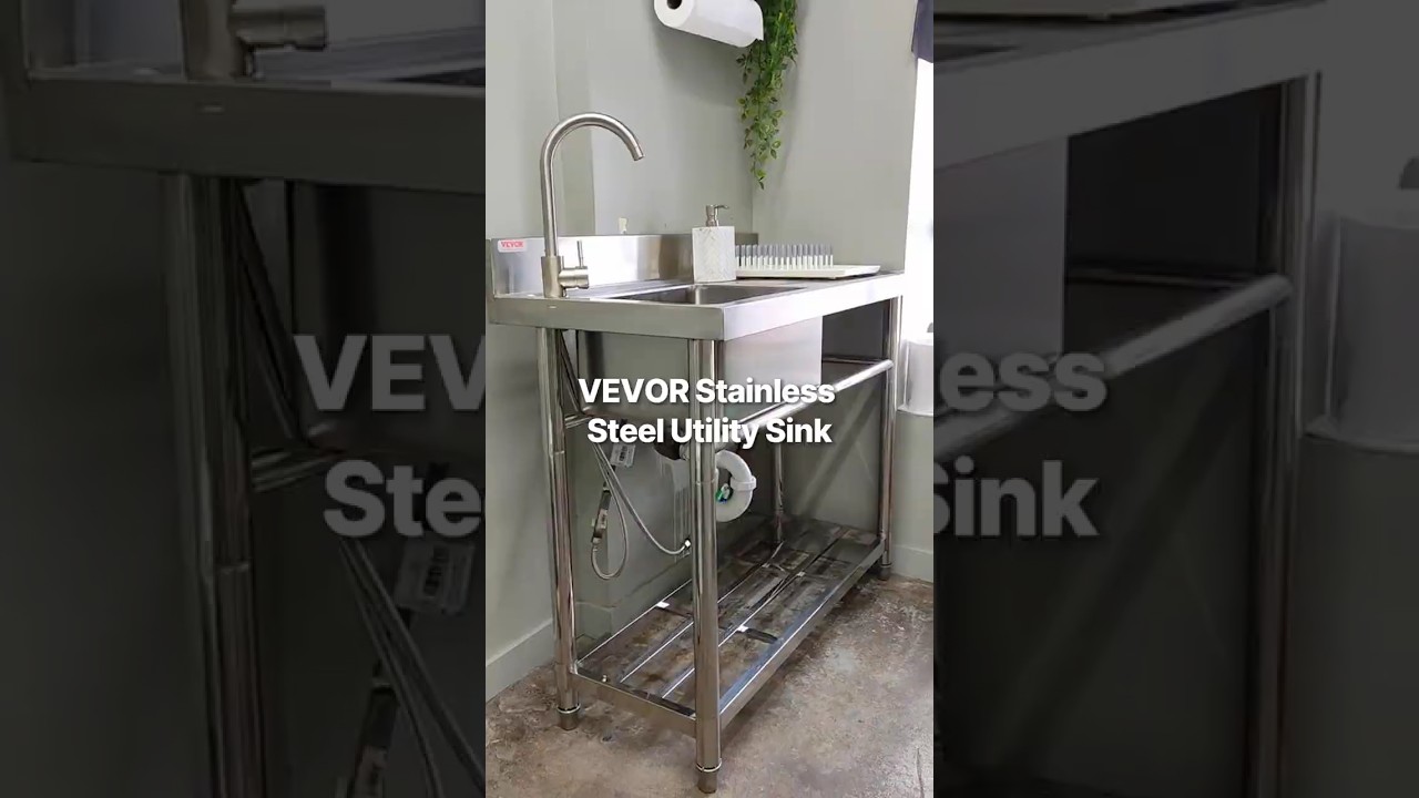 Раковина из нержавеющей стали VEVOR | для гаража, ресторана, прачечной, сертифицирована NSF