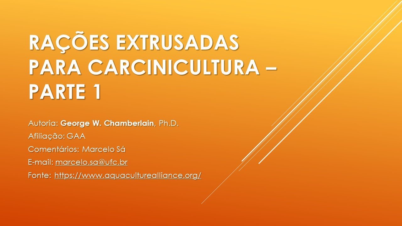 Rações extrusadas para camarão   Parte 1