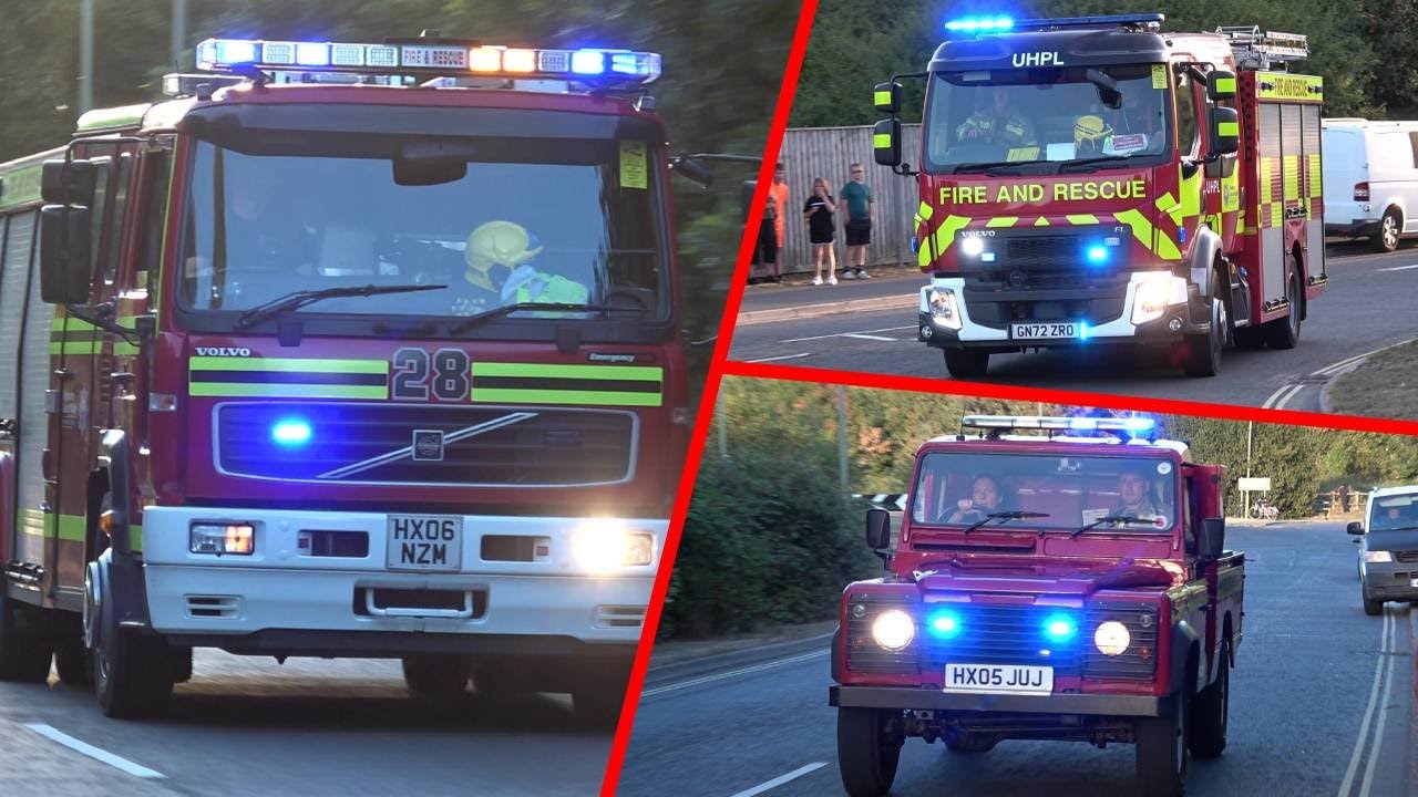 Crews from Hampshire and IOW Fire and Rescue service tackle a derelict building fire in Gosport