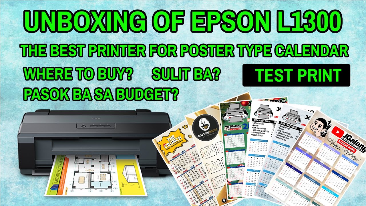 UNBOXING AND TEST PRINT ON  EPSON L1300