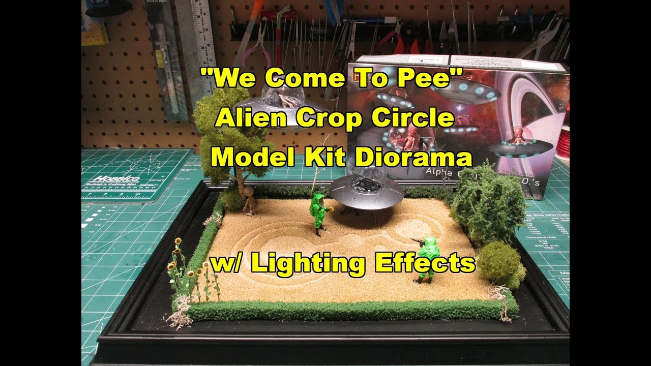 Building an Alien Crop Circle Diorama with Lighting and UFO Model Kit