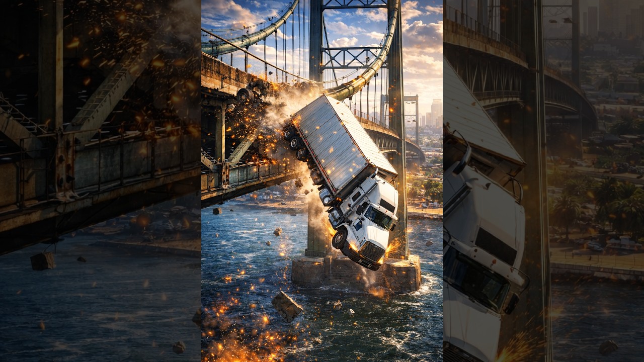 GTA 5 BIG TRUCK VS SUSPENSION BRIDGE - WHICH SURVIVES?