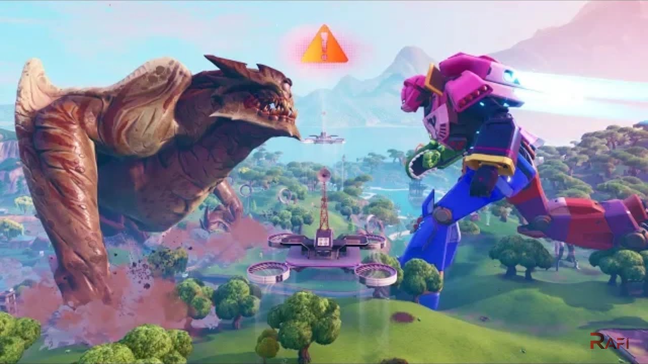 حدث فورت نايت كامل الوحش ضد الرجل الالي