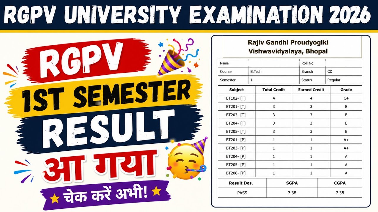 RGPV 1st Semester Result Aa Gya 😱 | Rgpv 1st & 2nd Sem Back Result Update 2026  | Jaldi Dekho