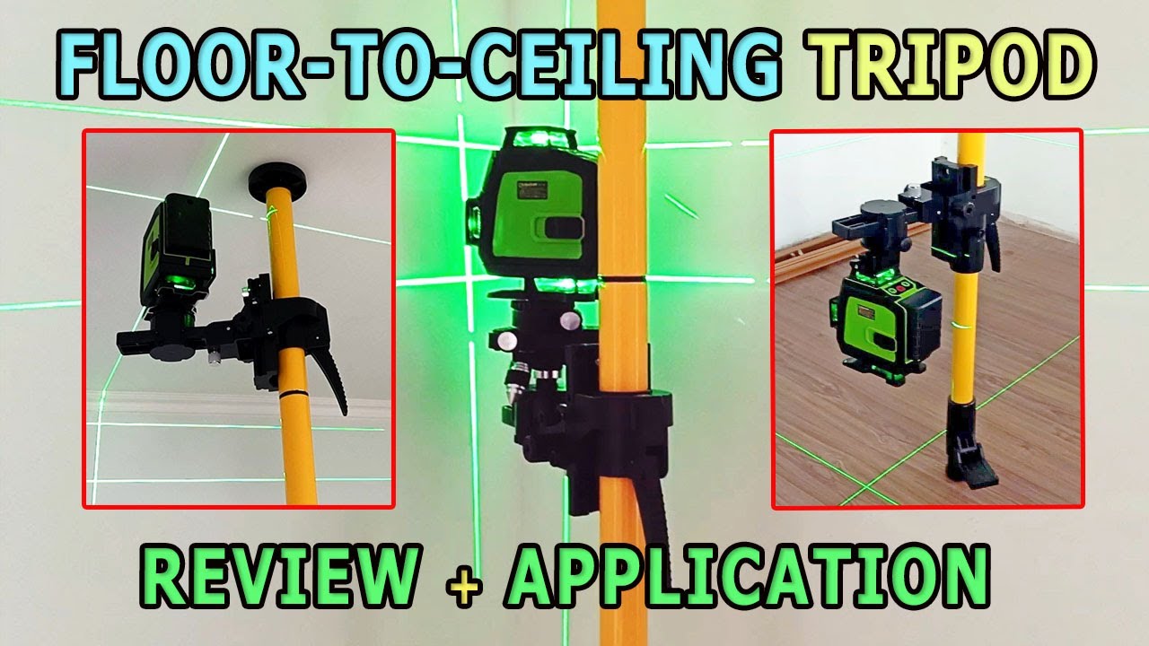 Telescopic Laser Level Pole: Floor-to-Ceiling Tripod for Perfect Alignment. Stable and Adjustable