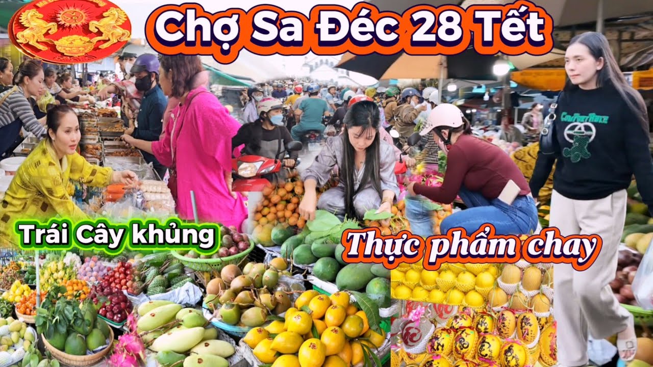 Diệu kỳ, Quá khủng, Trái cây, Hoa tươi, chàng ngập, Quán Cơm chay đông nghẹt chợ Sa Đéc Tết 2026