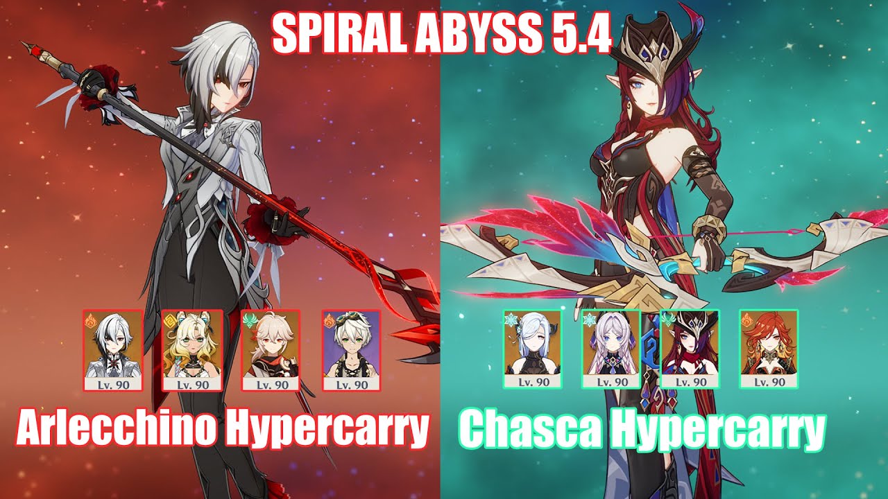 C0 Arlecchino Hypercarry & C0 Chasca Hypercarry | Spiral Abyss 5.4 | Genshin Impact