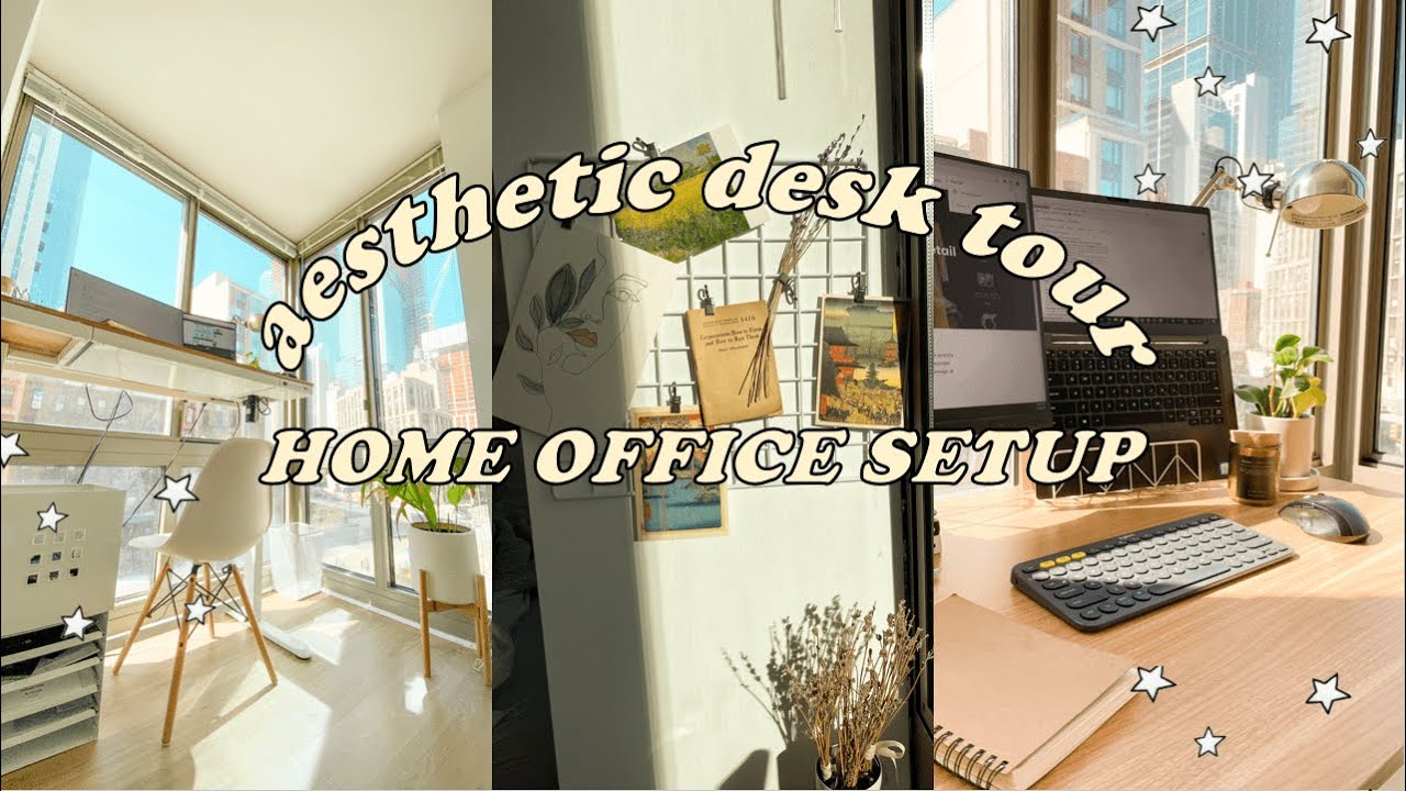 *aesthetic* work from home desk setup | corner office in nyc