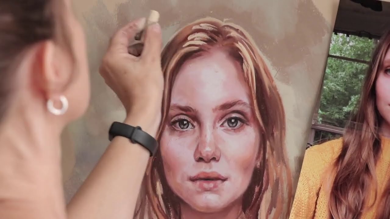Pastel portrait , the process step by step.