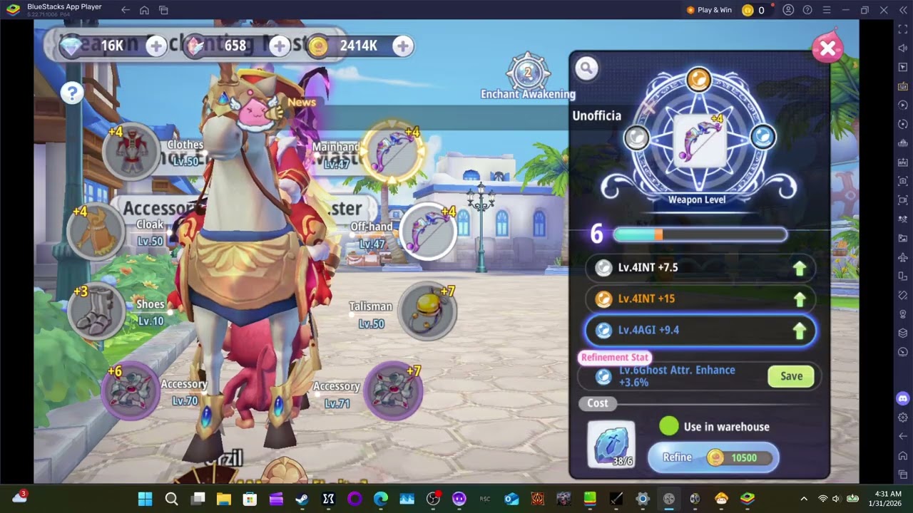 Got [Enchanting LVL] for weapons to [lvl 6] and crafting [Tidal] stones is my best bet for next tier