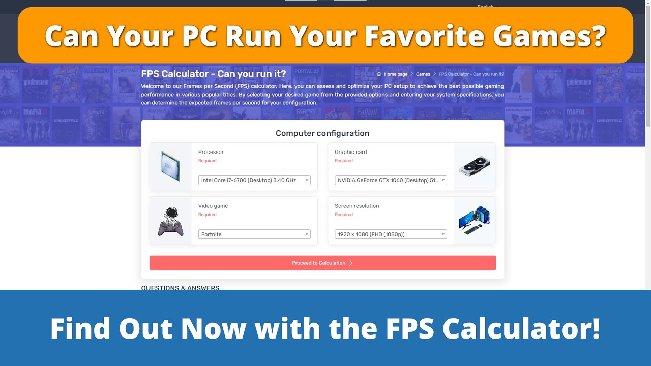 Can Your PC Run Your Favorite Games? Find Out with the FPS Calculator!