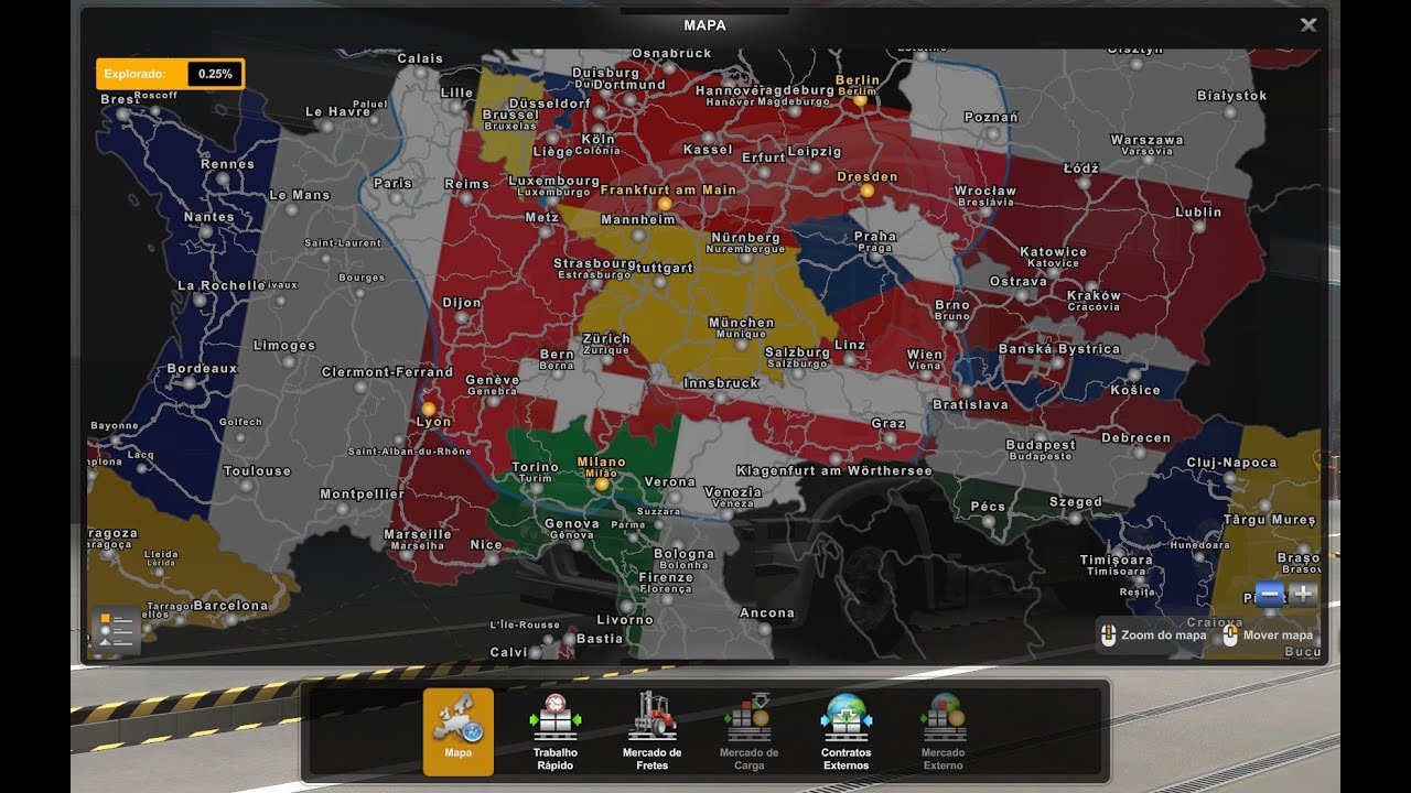 RODONITCHO MODS ETS2 1.45.1.0S 004/08/0183/2022 COLORED MAP FOR ETS2 BY IDMA88 1.34 1.45