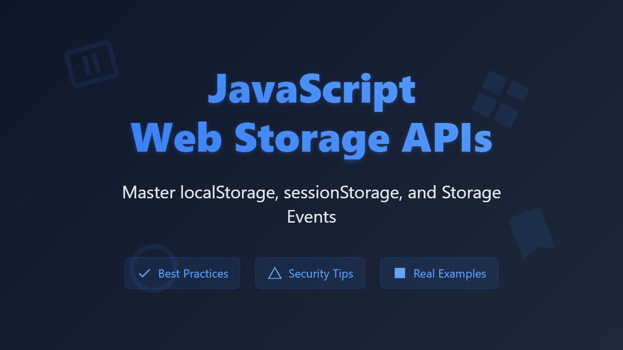 API веб-хранилища: объяснение localStorage, sessionStorage и многое другое для начинающих.